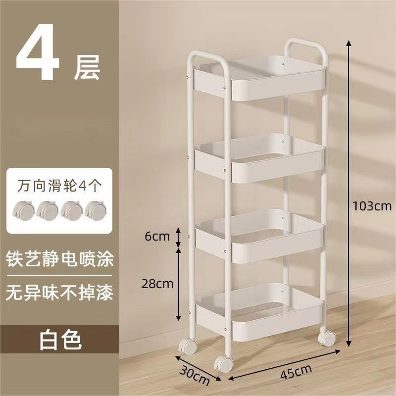 Influencer-style rolling cart shelf - home use, kitchen, bedroom, snack rack, living room multifunctional storage organizer - wholesale