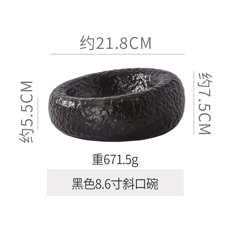 Rock pattern artistic conception cold dish plate creative classy sense hotel restaurant asymmetrical plate private dish ceramic tableware