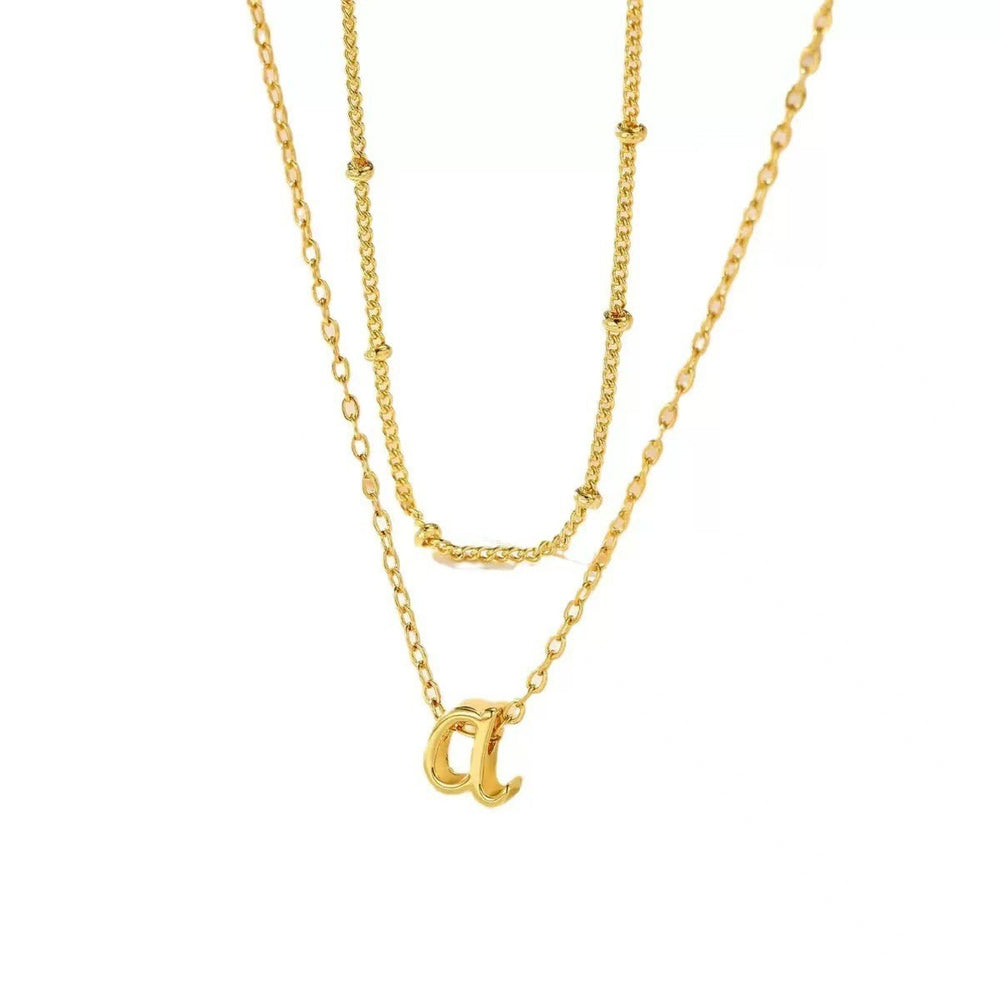 Amazon cross-border european and american style design 26 initial letter necklace layered necklace women's fashion pendant jewelry