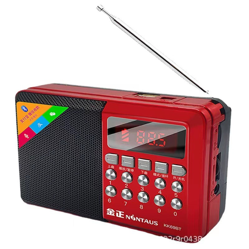 Jinzheng kk69bt bluetooth card-playing radio for seniors - fm radio, peking opera & storytelling player - portable & rechargeable