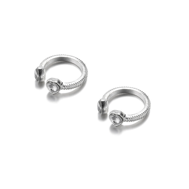 Open ring wholesale european and american cross-border jewelry women's stylish alloy niche high-end love diamond-encrusted couple rings