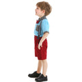 European and american summer cross-border children's clothing: boys' color block short-sleeve overalls, kids' outfit, birthday dress