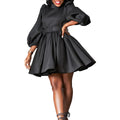 D3269  foreign trade women's new fashion elegant puff sleeve cinched waist european and american style dress