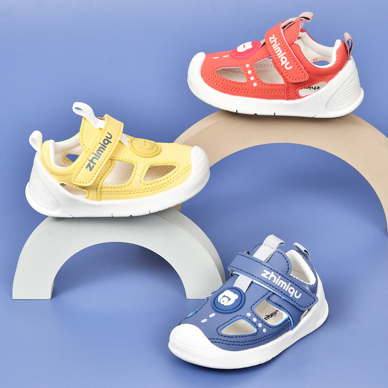 Baby sandals for boys, summer infant first walker shoes, 0-1-2 years old, soft sole baby and toddler functional shoes for girls