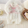 Baby clothes summer thin newborn baby girl one-piece full moon 100-day chinese style short-sleeved romper summer clothes
