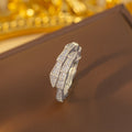 K-style popular snake bone ring half circle diamond-encrusted open full diamond snake head ring classyaccessible luxury exquisite jewelry wholesale