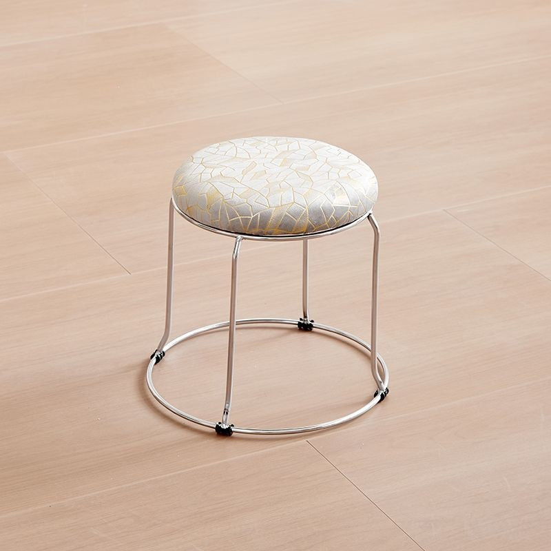 Soft stool, durable shoe changing stool, casual stool, for home bench, solid wood surface low stool, round stool, thickened steel stool