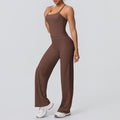 Ready-to-ship cross-border seamless double-sided nylon bra & leggings set - wide leg yoga outfit for running and fitness (two-piece)