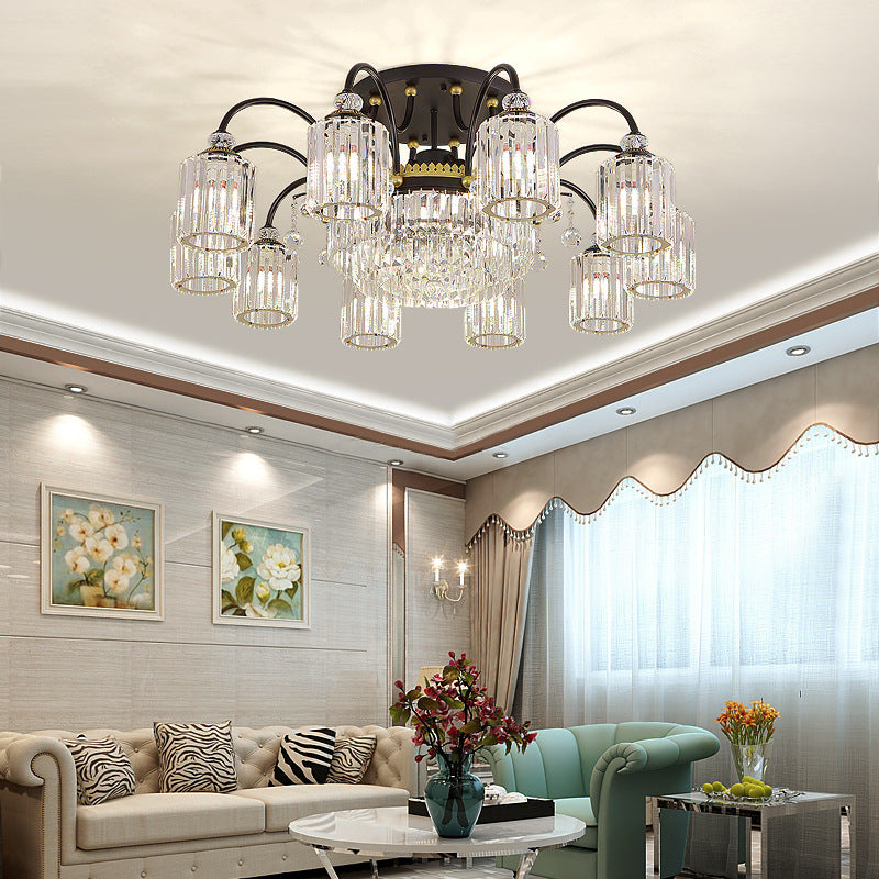 Villa hall main light dining room ceiling light 2025 new high-end crystal light modern light luxury living room chandelier
