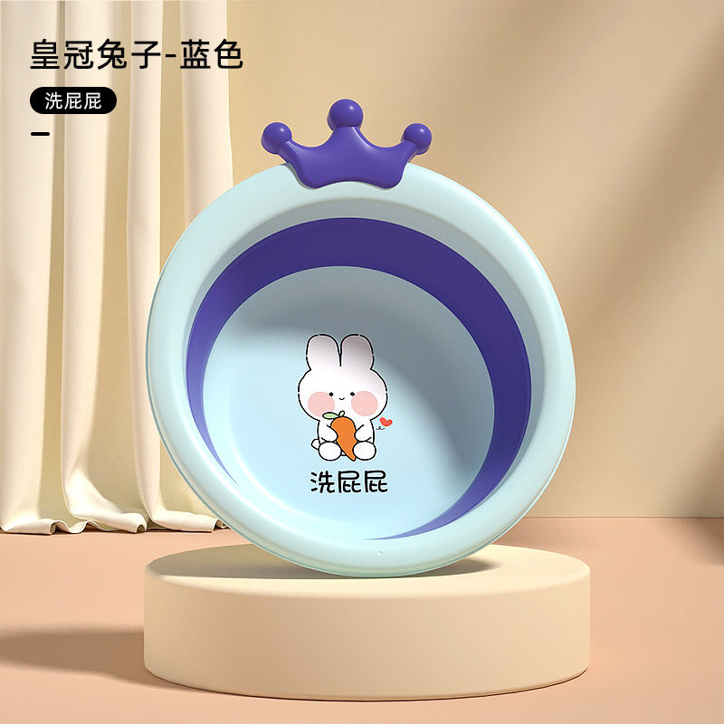 Collapsible kids' wash basin - portable newborn face wash basin - thickened plastic baby basin - household infant wash basin