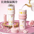 Blooming ice cup ceramic liner insulated cup cold cup large capacity good-looking water cup portable car straw cup