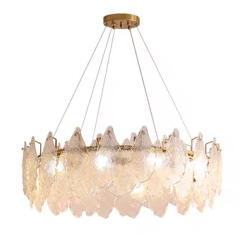 Art Home, French Light Luxury Premium Maple Leaf High-end Villa Bedroom Dining Room Lighting Design Glass Living Room Chandelier