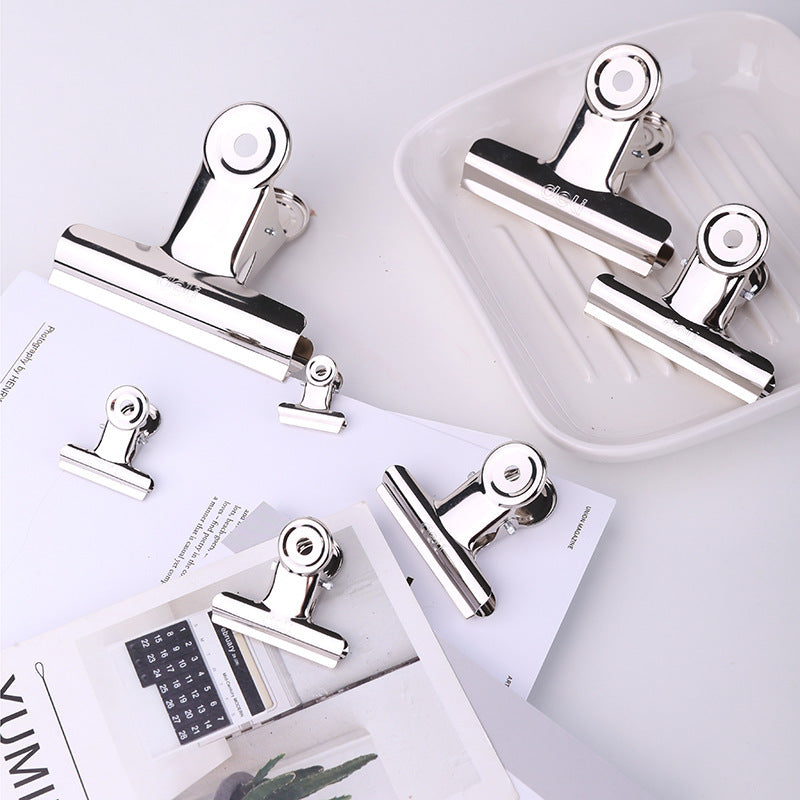 Deli 9524 ticket clip 38mm round iron ticket clip, stainless steel ticket clip, small clip 6pcs/bag