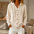 fashion cross-border export women's independent station gold velvet loose button long sleevessweatshirttops with hood