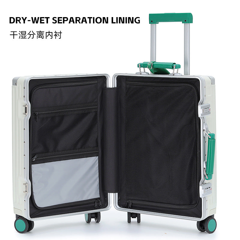 New suitcase 24 inch anti-drop 20 inch small boarding case aluminum frame trolley case leather case password case travel bag