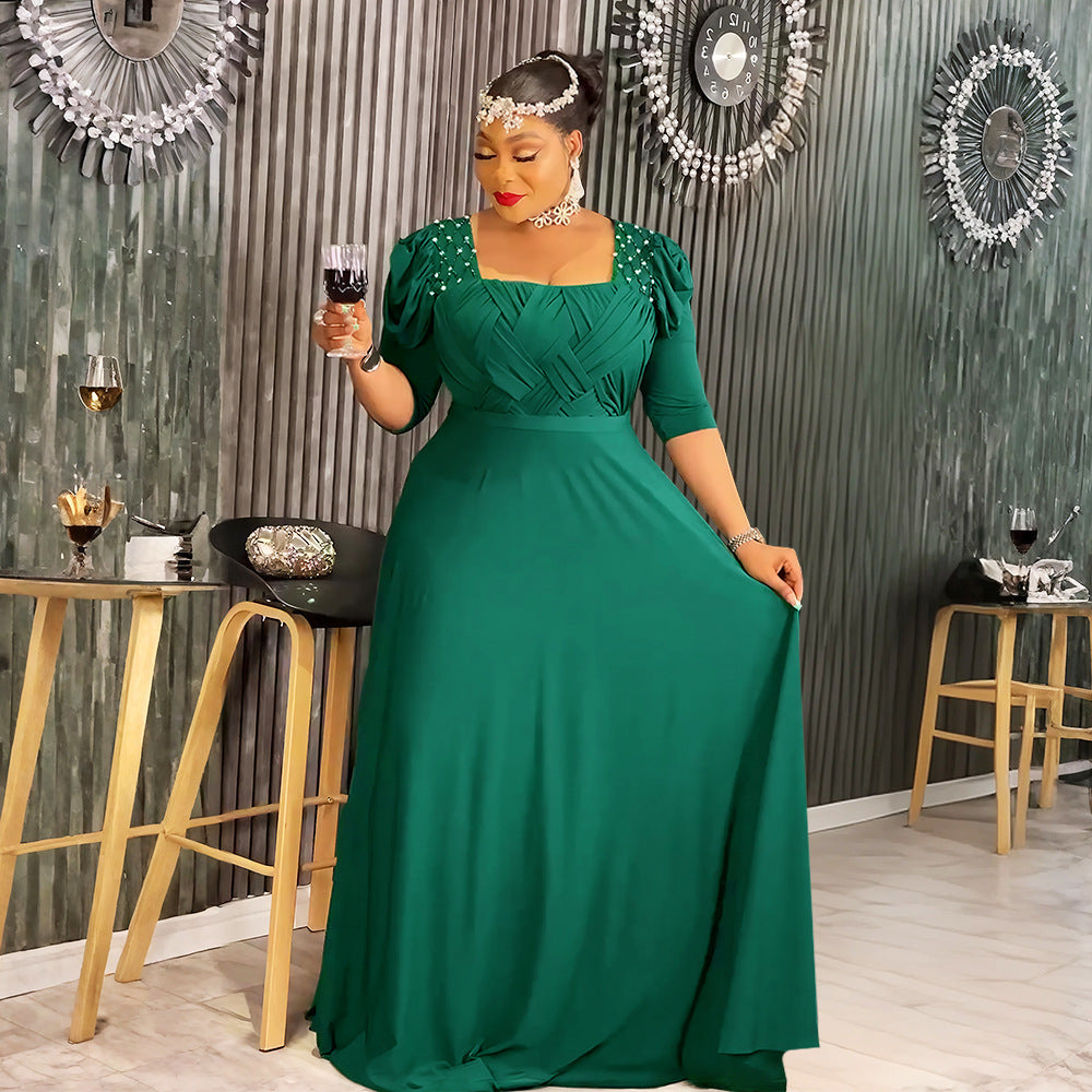 hot diamond fashiondress african export  plus size women's clothing fashion bridesmaid dress