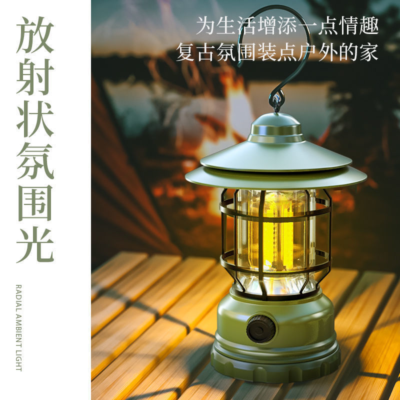 Walson manufacturer CP01 camping light horse lamp outdoor super long battery life stall tent light charging retro camping light