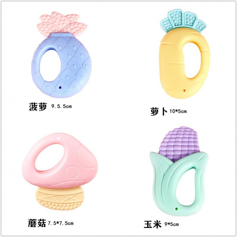 Cross-border  export baby hand rattle toy can bite tooth glue grinding teeth 0-1 year old early education puzzle hand ball