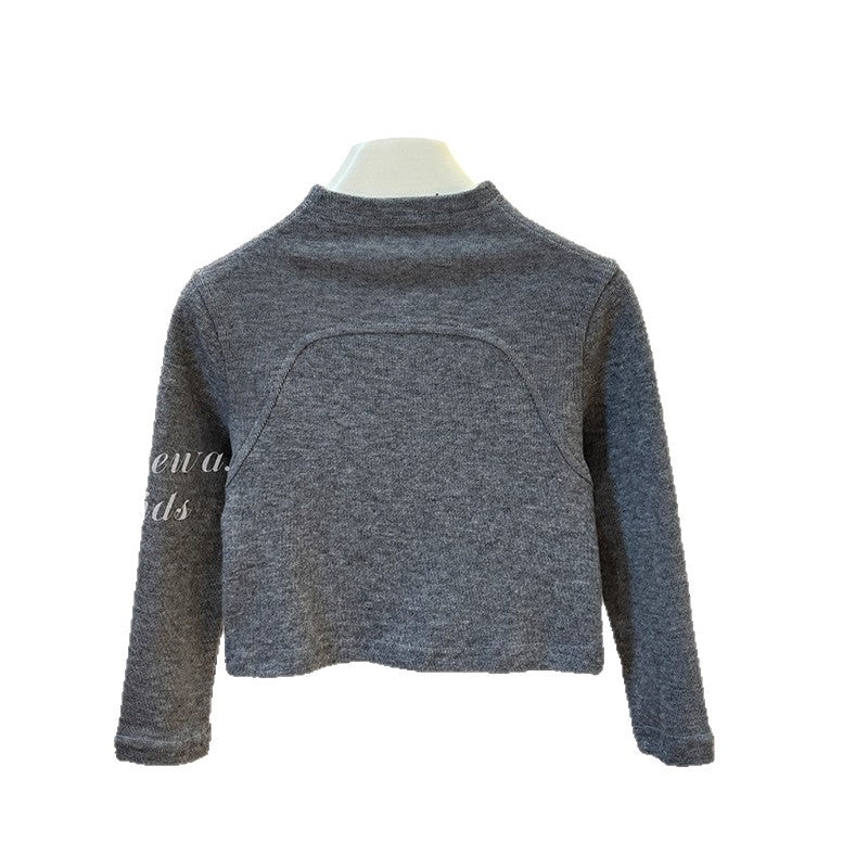 New girls' autumn outfit: versatile grey sports jacket - stylish and trendy casual outerwear for baby girls, fashionable children's clothing