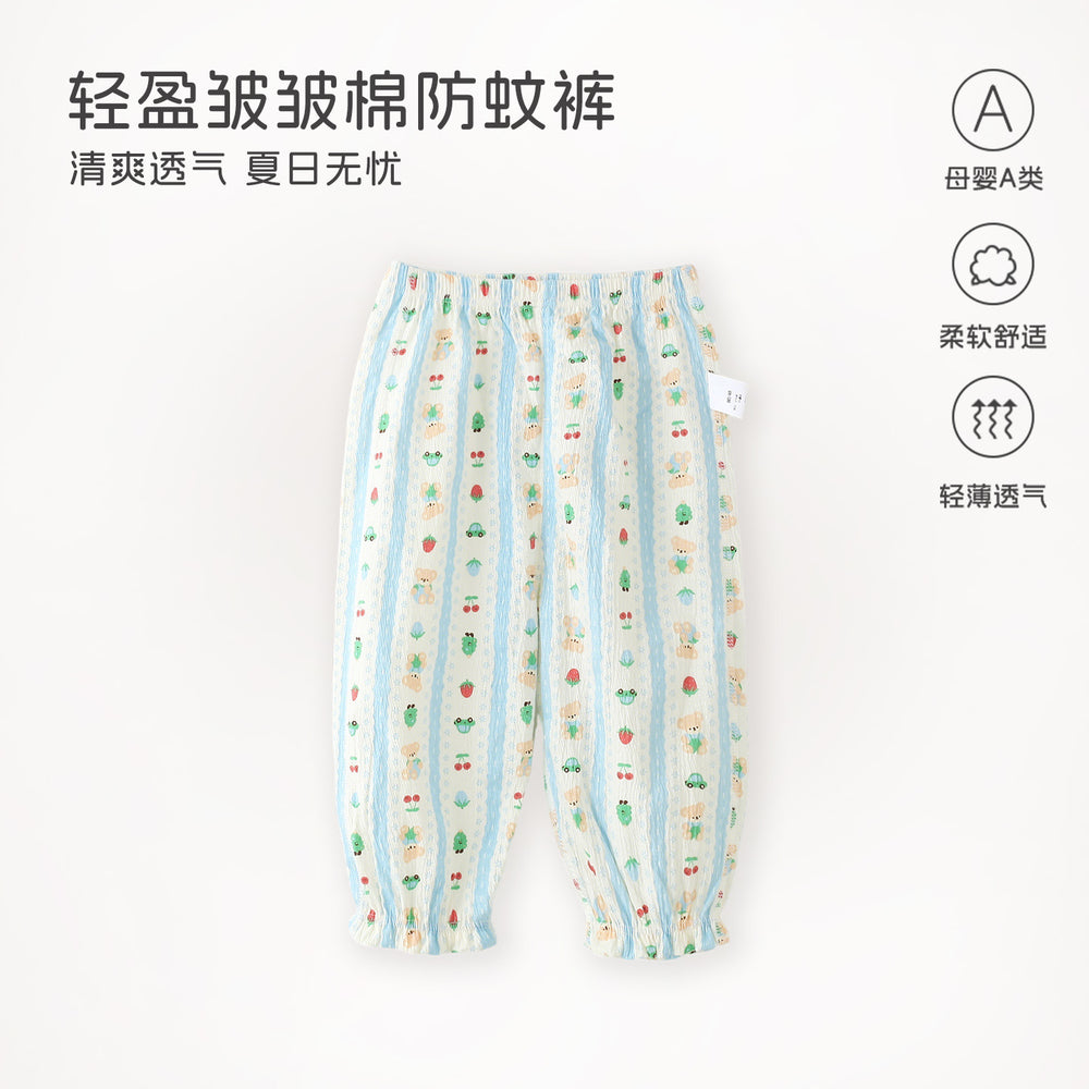 Summer kids anti-mosquito pants baby casual cartoon pants infant thin bloomers 1-2 years old big butt pants