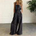 summer cross-border  new european and american fashion digital print loose sleeveless overalls jumpsuit for women