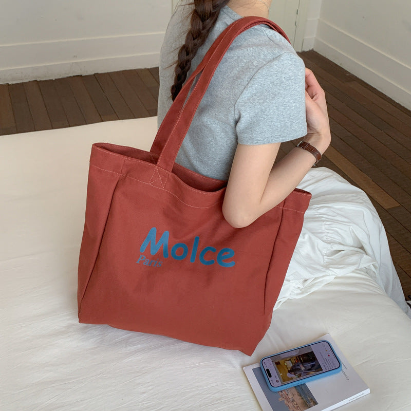 2026 hot-selling women's large capacity practical tote bag - student school bag with letter print canvas/oxford cloth