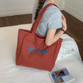 2026 hot-selling women's large capacity practical tote bag - student school bag with letter print canvas/oxford cloth
