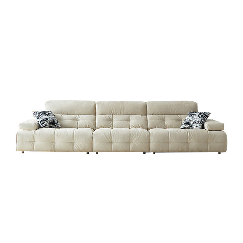 Cream style foshan sofa living room 2025new arrival straight row lawrence sofa small apartment high back fabric sofa