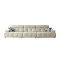 Cream style foshan sofa living room 2025new arrival straight row lawrence sofa small apartment high back fabric sofa