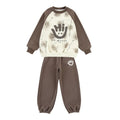 Girls' sweatshirt autumn/winter  new collection: kids' fleece-lined set, thickened winter outfit for older girls, stylish and trendy clothing