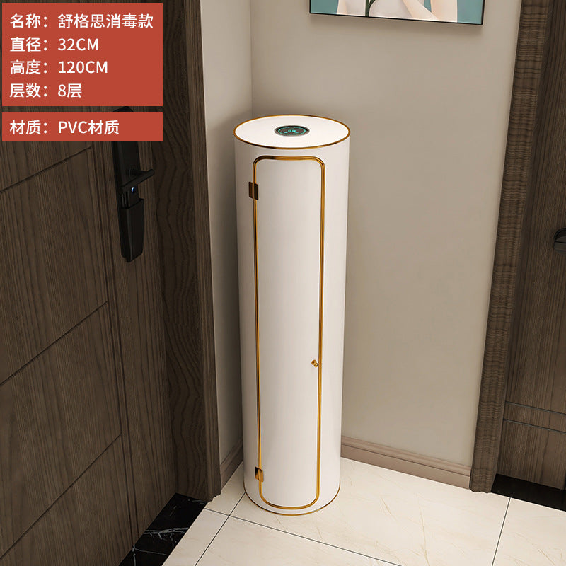 Rotating shoe cabinet household door 2025 new entry entrance entrance steel round multi-layer disinfection shoe rack