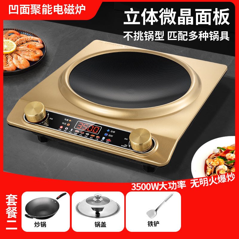 Concave induction cooker for home new arrival fire stove high power induction cooker commercial battery stove