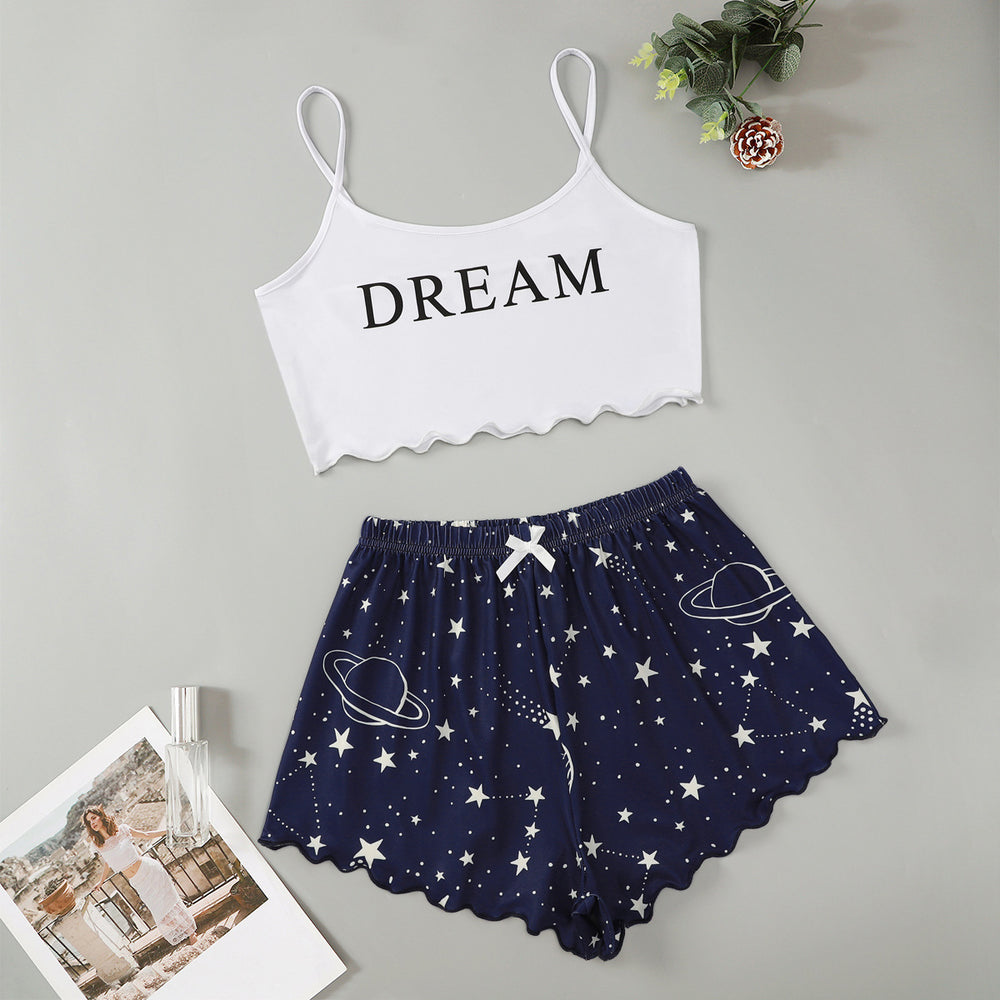 new star dream   hot-selling star cami top and shorts loungewear set