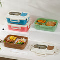 6899-pp three-compartment lunch box (with spoon + sauce dish)
