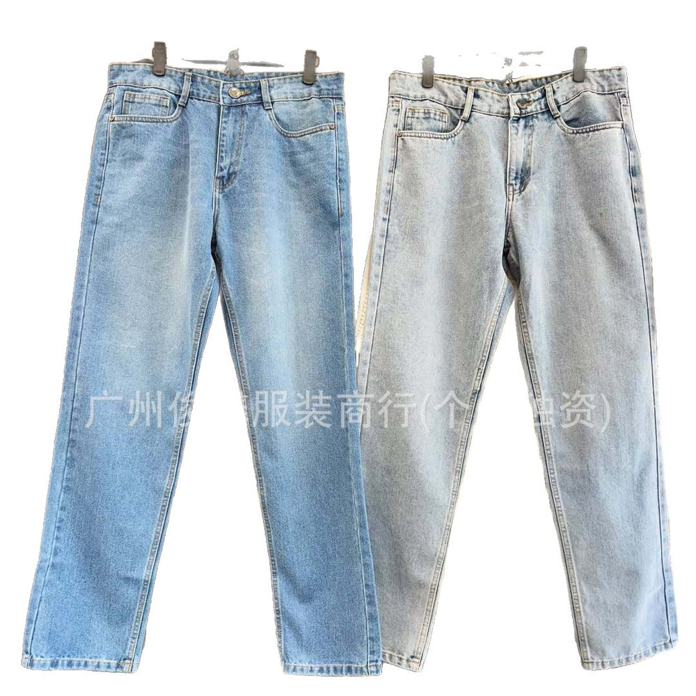 New arrival american high street menstraight-legjeanspantsin stock wholesalemen jeans wholesale