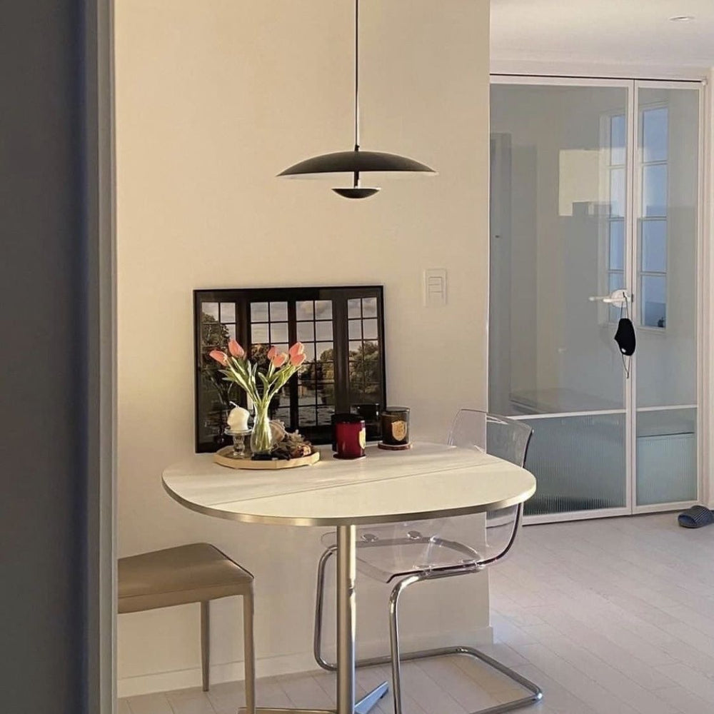 Export eames silver edge dining table modern casual korean round small apartment cafe office table desktop solid wood