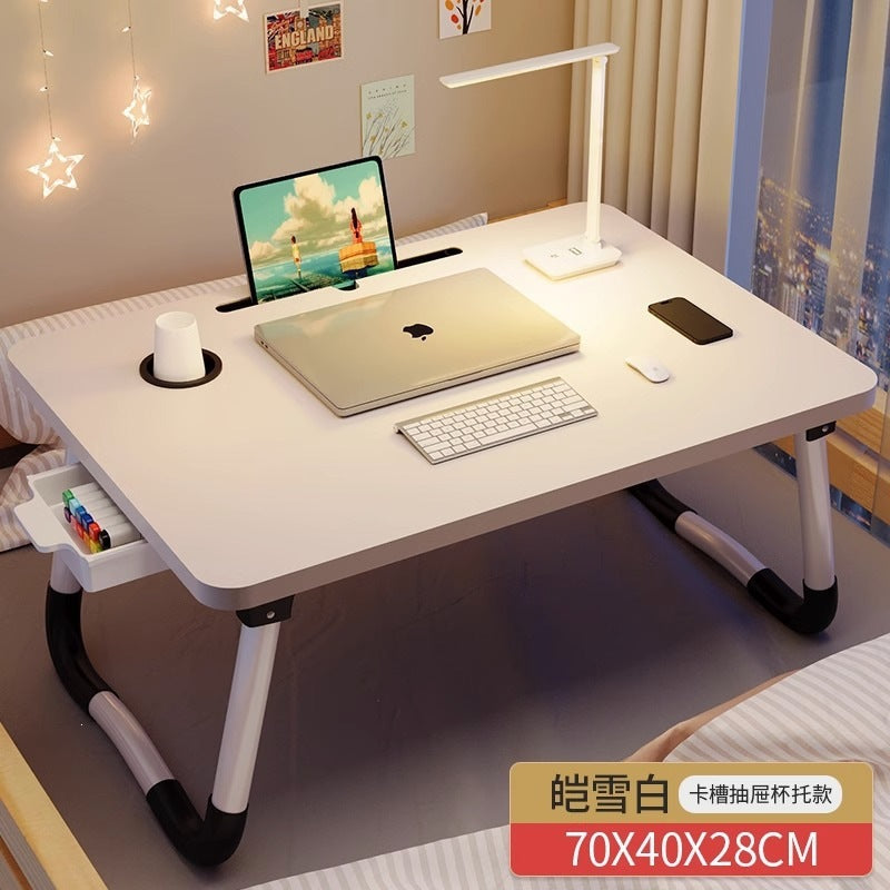 Small table on the bed, foldable computer desk, for home bedroom bay window desk, dormitory student dormitory lazy study table