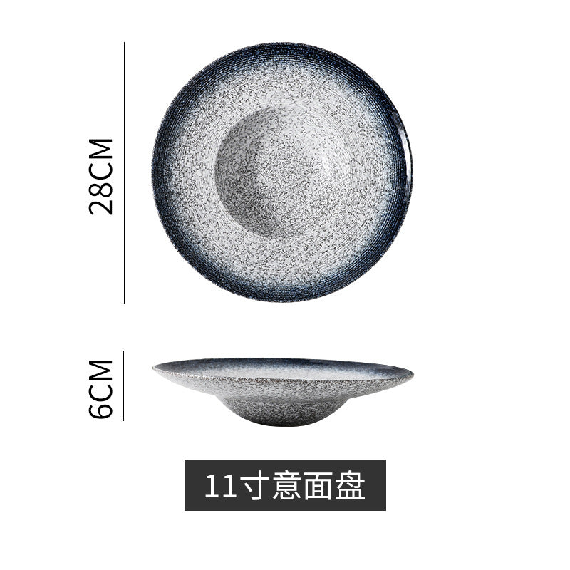 Japanese retro ceramic dinnerware creative straw hat plate - restaurant & hotel pasta plate, deep dish, dessert presentation, soup plate