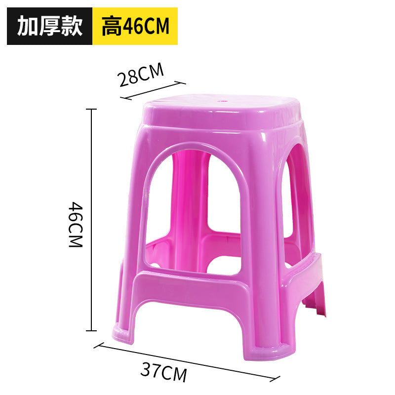 Extra thick red plastic stool cooked glue household thickened dining table stool plastic chair adult high bench high foot stool commercial
