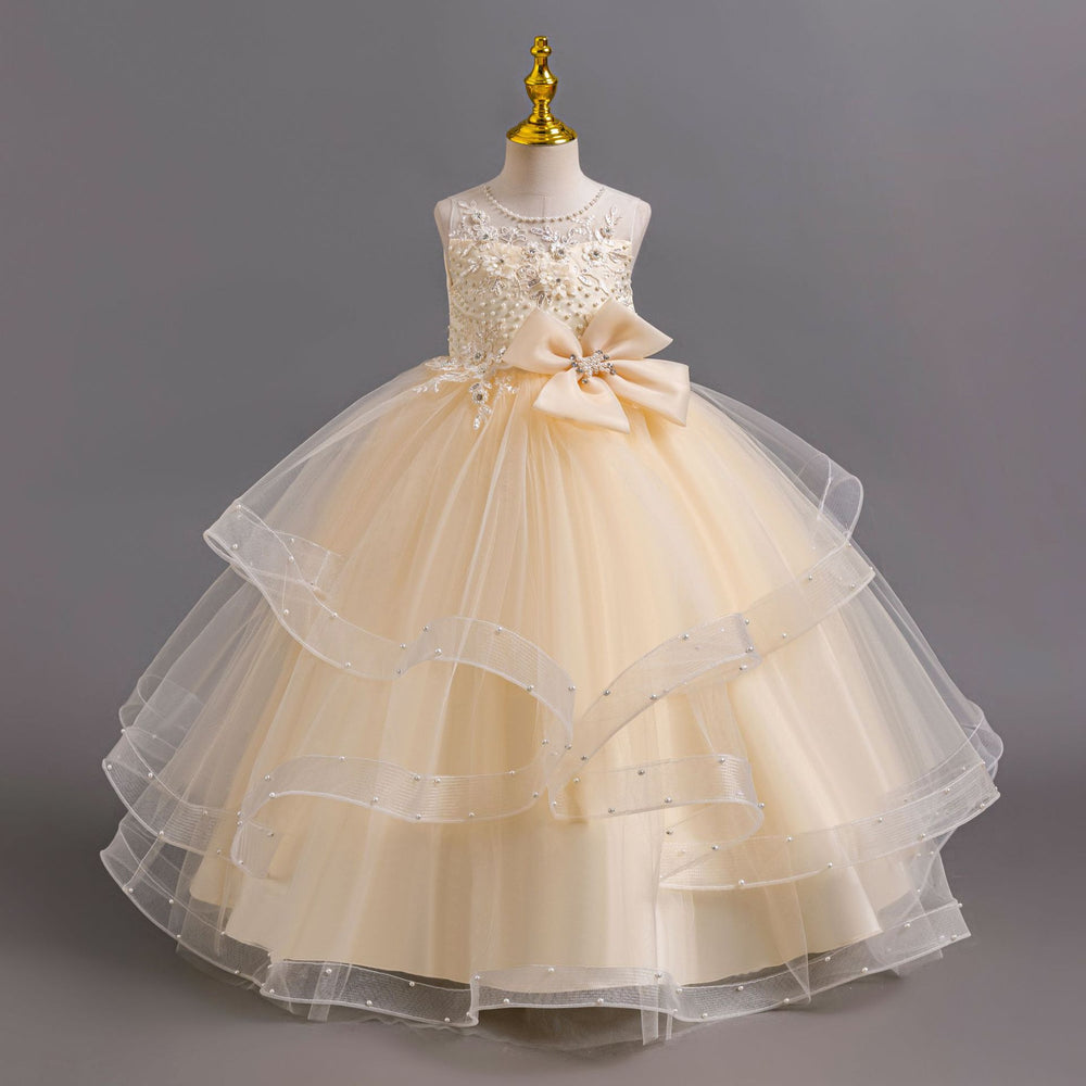 New wholesale girls' dresses, beaded butterfly wedding gowns, princess dresses, piano recital dresses, girl dress