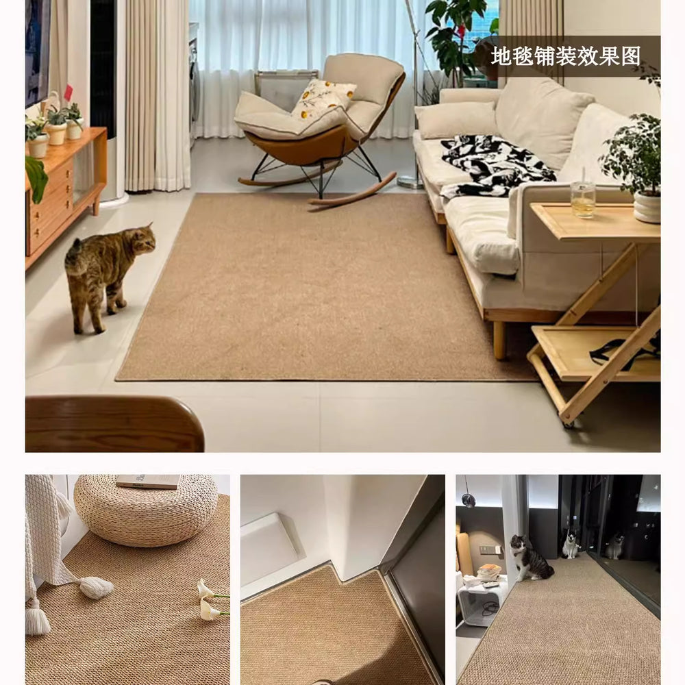 Imitation sisal anti-cat scratching carpet living room photo studio bedroom bedside japanese style tatami pure color linen photo mat