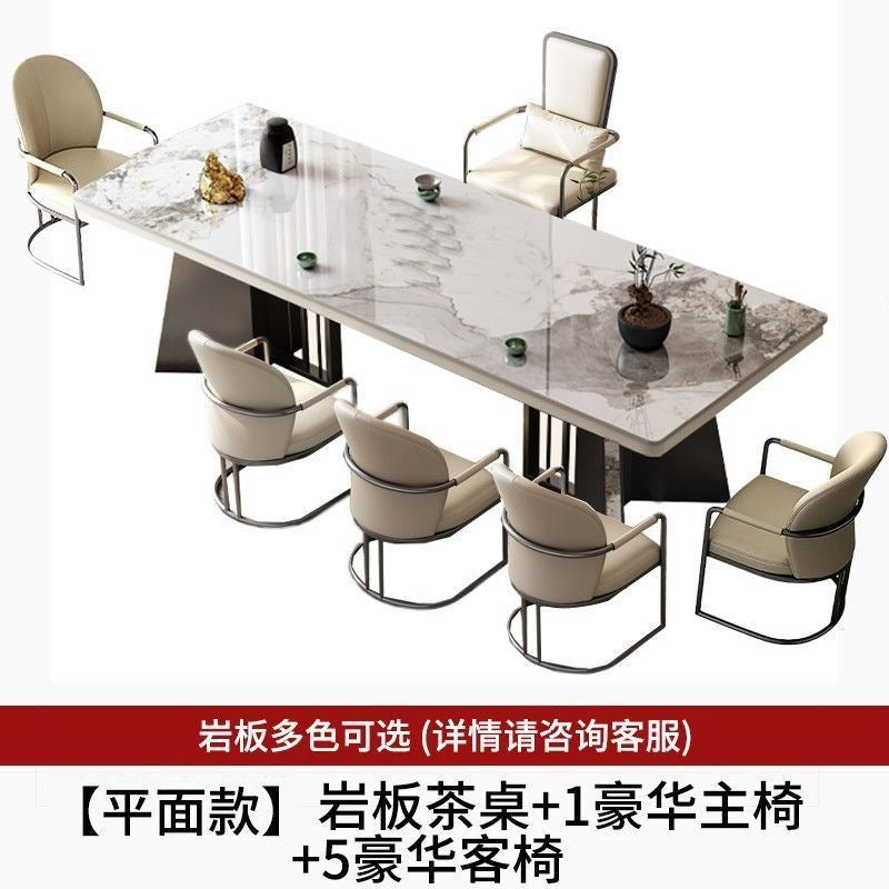 New chinoiserie luxury stone slate tea table table modern tea table and chair combination casualaccessible luxury office large board table tea making table