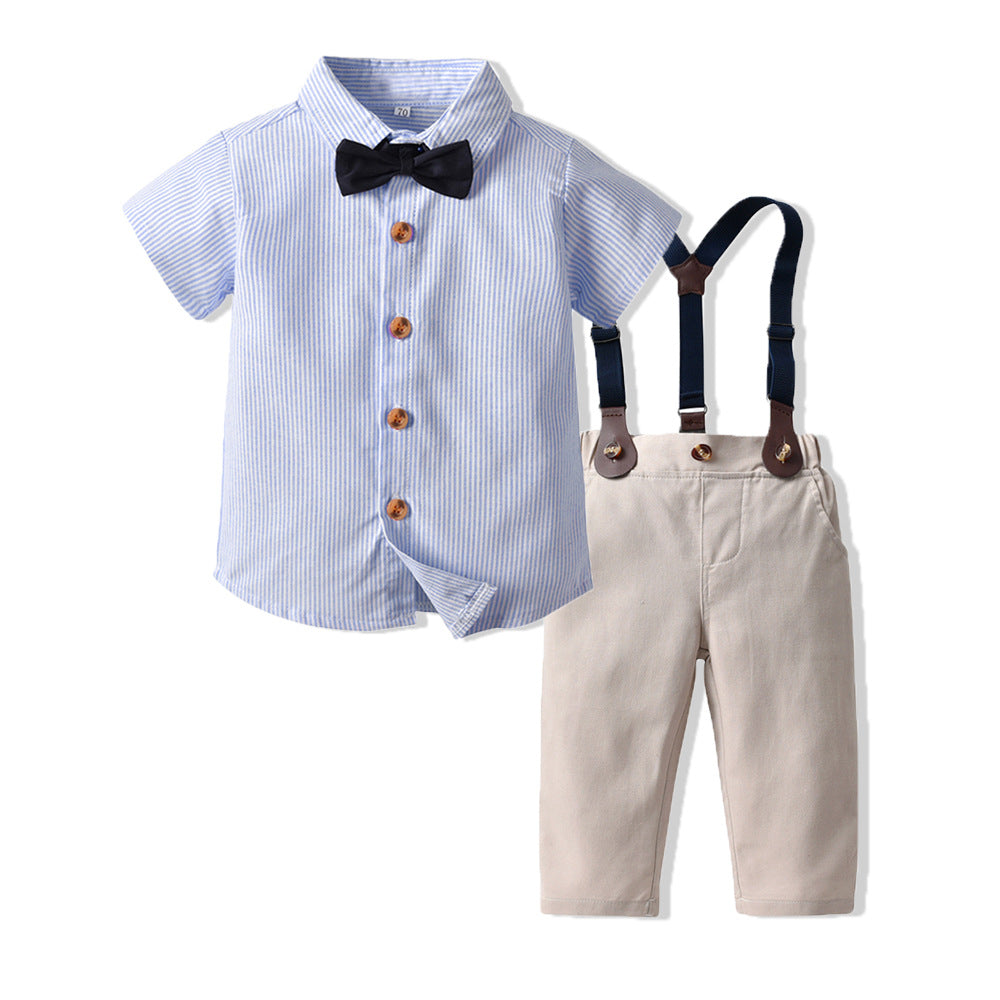 Exportautum boys gentleman k-stylesuit cotton shirtkidsshirt bow tie long sleeves clothes korean style boy