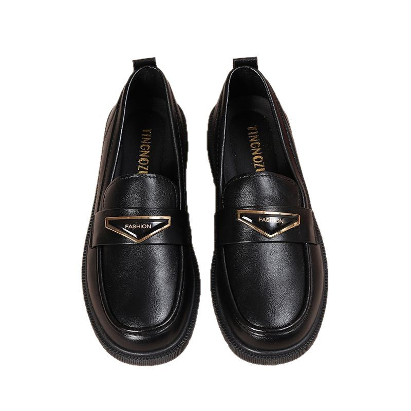 Spring & fall ladieswear shoes soft leather soft bottom flatsplaidflats middle-aged work leather shoes middle-aged and elderly women's loafers