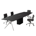 Conference table - minimalist modern office desk, conference room table and chair set, office furniture, large rectangular negotiation and training table