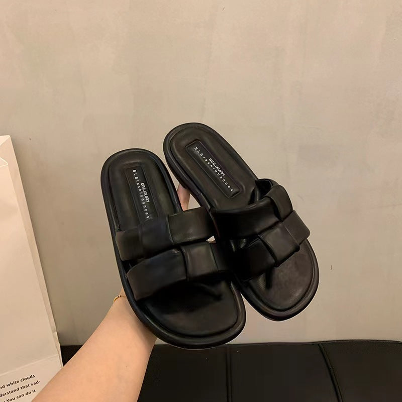 2026 new flat one-strap sandals & slippers - premium style, soft sole, beach-friendly, wholesale for women's summer wear (perfect for students)