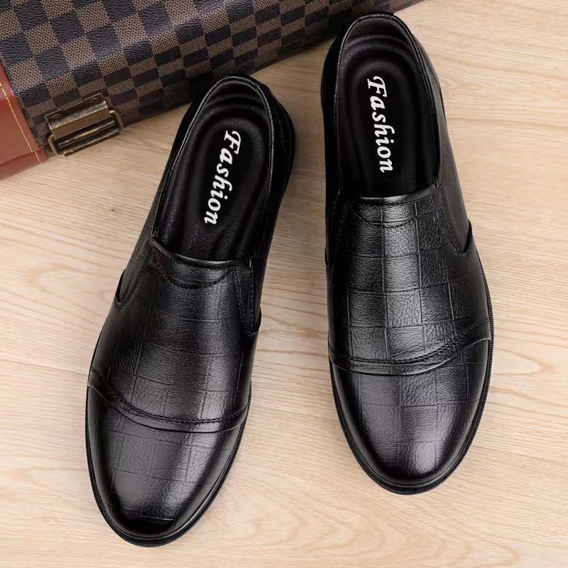 2024 new versatile men's leather shoes - soft sole business casual loafers - perfect for work, security, and dad shoes - wholesale available