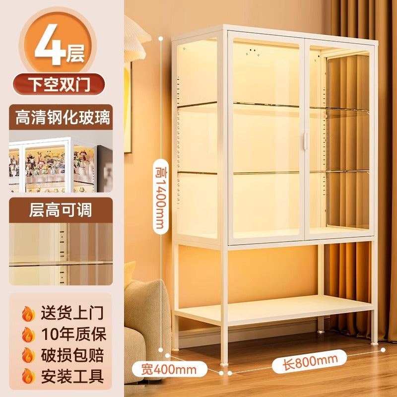 Glass display cabinet, hand cabinet, steel dustproof transparent model storage cabinet, pain cabinet, toy storage cabinet, display bookcase
