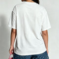 S391610 american retro colorful letter print short sleeve t-shirt women's summer drop shoulder casual top cross-border wholesale