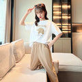 Girls' summer outfit: stylish  new collection - trendy short-sleeve top and shorts set for girls and big girls